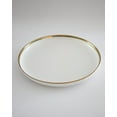 thumbnail image 4 of Luxury White Ceramic Dinner Plate with Hand-Applied Gold Rim – 10.25" Large Flat Plate | Oven & Dishwasher Safe | Marcel Ardani, 4 of 4