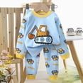 thumbnail image 2 of xaweyi Cute Cartoon Print Long Sleeve Sleepers Breathable Comfortable Two Piece Loungewear for Toddler Boys Girls Fall Winter Size 5-6 Years, 2 of 3