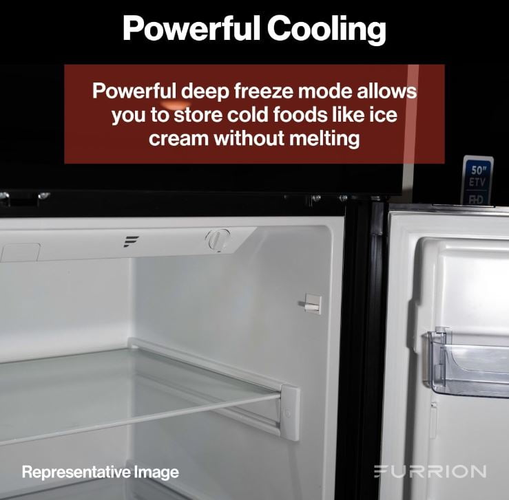 Furrion 2021123808 Arctic 12V RV Refrigerator - 10 cu. ft, Left Hinge, Framed Black