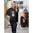thumbnail image 5 of QAFOPEH Women Christmas Graphic Printed Crew Neck Long Sleeve Solid Color Top, 5 of 7