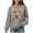 Gray, variant on FAVIPT Women Christmas Knit Pullover Tops Cute Highland Cow Print Waffle Sweatshirt Casual Trendy Long Sleeve Shirts Crew Neck Fall Winter Outfits 2025 Gray,L