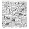 thumbnail image 3 of Ambesonne Modern Shower Curtain, European Houses Urban, 69"Wx75"L, Black White, 3 of 5