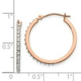 thumbnail image 2 of 14k Rose Gold Polished Diamond Round Hinged Hoop Earrings Measures 25x22mm Wide 2mm Thick - Hoop Earring for Women, 2 of 2