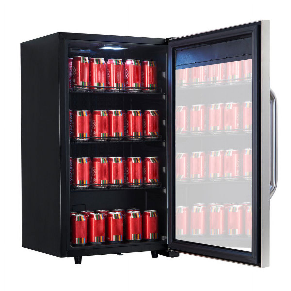 Magic Chef 3.1 Cu. Ft. Commercial Countertop Merchandiser Black and stainless steel 83 can Beverage Cooler 18.9 in