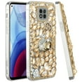 thumbnail image 7 of For Samsung Galaxy S24 Plus /S24+ Bling Crystal 3D Full Diamonds Luxury Sparkle Rhinestone Ornaments Hybrid Cover ,Xpm Phone Case [ Gold Swan Crown Pearl ], 7 of 7