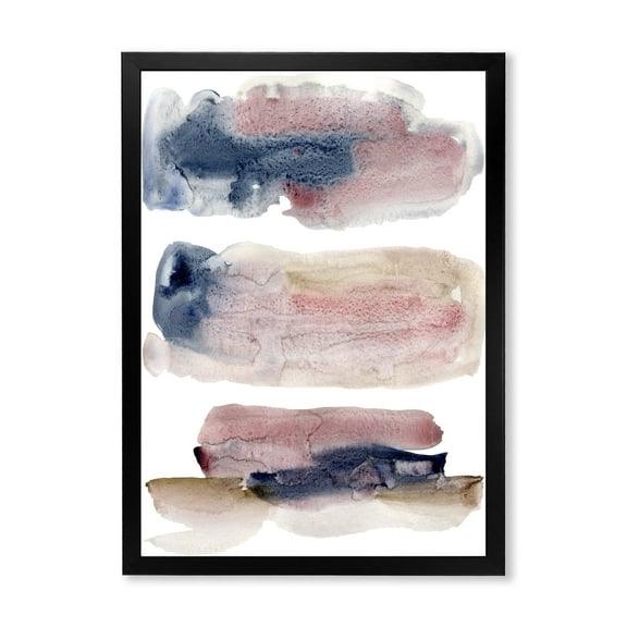 Designart 'Beige Blue and Pink Clouds' Modern Framed Art Print