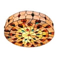 thumbnail image 5 of Miumaeov 20 inch Tiffany Style Flush Mount Ceiling Light Vintage Stained Glass Ceiling Lamp Decor Fixture for Living Room Restaurant Hotel, 5 of 13
