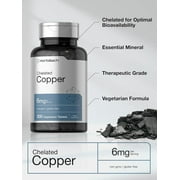 Chelated Copper | 6mg | 300 Tablets | Vegetarian Formula | by Horbaach