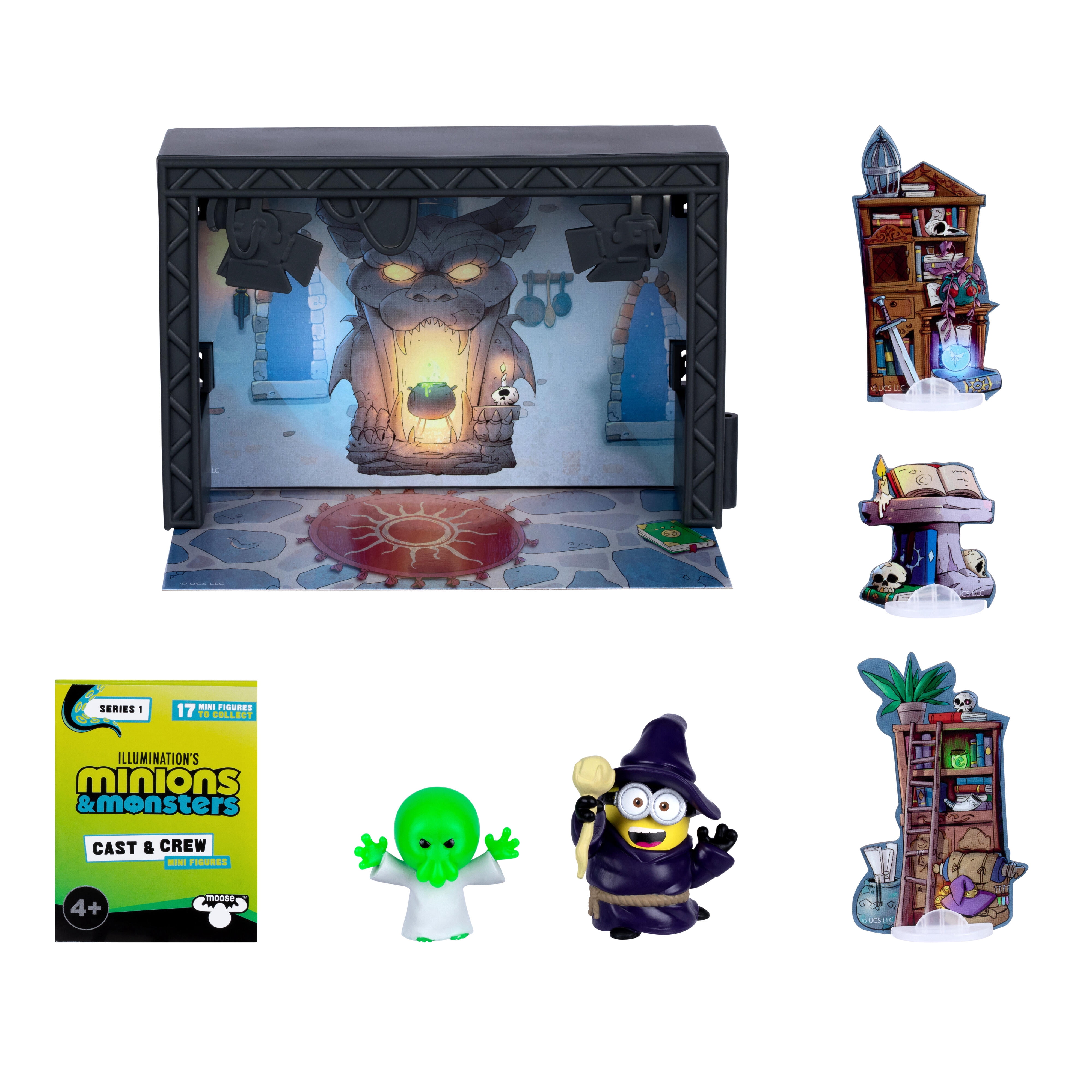 Minions & Monsters Wizard's Lair Sound Stage, Includes 2 Cast & Crew Mini Figures and 3 Themed Stage Props, Ages 4+