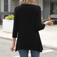 thumbnail image 5 of Otntypg 3/4 Sleeve Flowy Tunic Tops for Women Loose Fit Dressy Casual Summer Cute Blouse Trendy Solid Color Basic Crew Neck T-Shirts to Wear with Leggings Black XL, 5 of 7