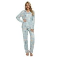 thumbnail image 1 of MintLimit Women's Floral Pajamas Set Button-Down Long Sleeve V-neck Shirt and Pants with Pocket Soft Nightwear 2 Piece Sleepwear, 1 of 6