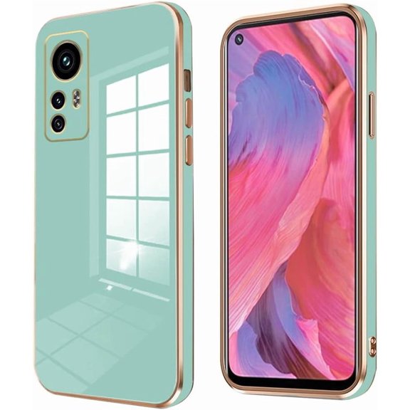 Compatible with Redmi Note 12s Case Silicone Pink, Plating for Xiaomi Redmi Note 12s Phone Case Shockproof Thin and Soft Cover (Green)