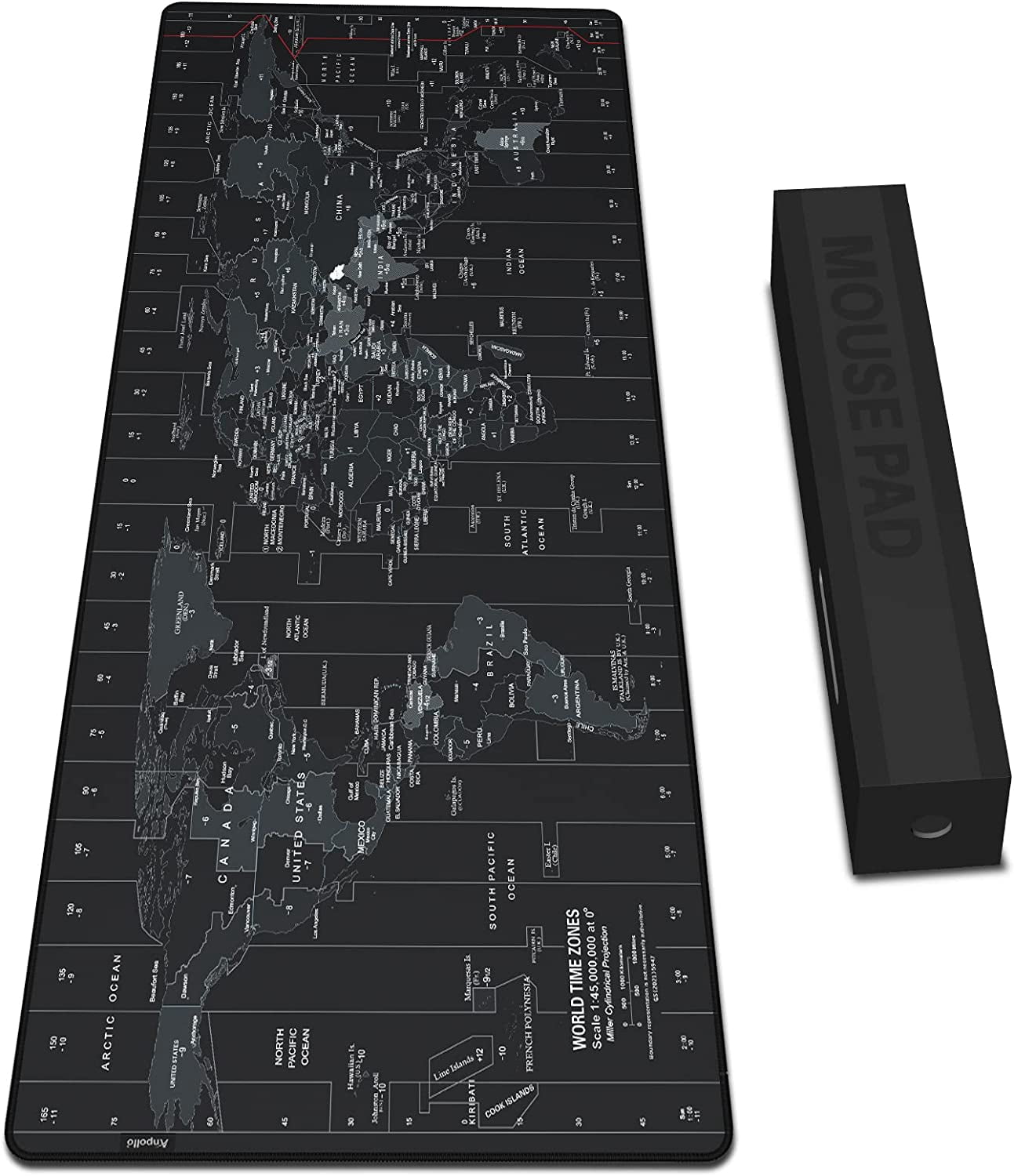 Extended Speed Gaming Mouse Pad Large Size 35.4 X 15.7X 0.12inches Desk Mat Mousepad with Personalized Design - World Map