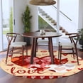 thumbnail image 3 of Round Rugs 5Ft, Happy Valentine's Day Round Area Rug Washable Indoor Throw Carpet, Yellow Love Hearts Romantic Soft Non Slip Circle Rug for Cabinet Bathroom Home Decor Aesthetic, 3 of 8