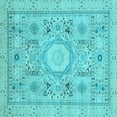 thumbnail image 1 of Ahgly Company Indoor Square Abstract Light Blue Modern Area Rugs, 5' Square, 1 of 4