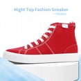 thumbnail image 3 of Obtaom Womens High Top Canvas Sneakers Play Mid Fashion Sneaker Casual Lace up Canvas Shoes(Red,US9), 3 of 8