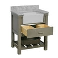 thumbnail image 3 of Charlotte 30" Farmhouse Bathroom Vanity with Weathered Gray Cabinet and Carrara Marble Top, 3 of 6