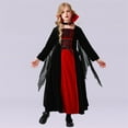 thumbnail image 4 of Halloween Customes for Girls 5-12 Years Long Sleeve Black Witch Dress Party Outfits Halloween Clothes (5 Years, Red 01), 4 of 4