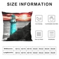 thumbnail image 5 of Chilfamy Sunset Ocean Lighthouse Pillow Covers for Couch Sofa Indoor Outdoor Pillow Case Pillowcase Zipper Closure 1PC 22x22in, 5 of 5