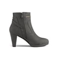 thumbnail image 3 of BLISSFUL STEP Women's Ankle Boots Faux Suede Round Toe Block Heel Side Zipper Dress Boots Grey 9, 3 of 8