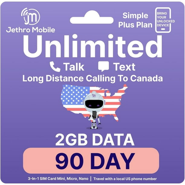 Jethro US Travel Sim Kit Powered By Tmobile Walmart.ca