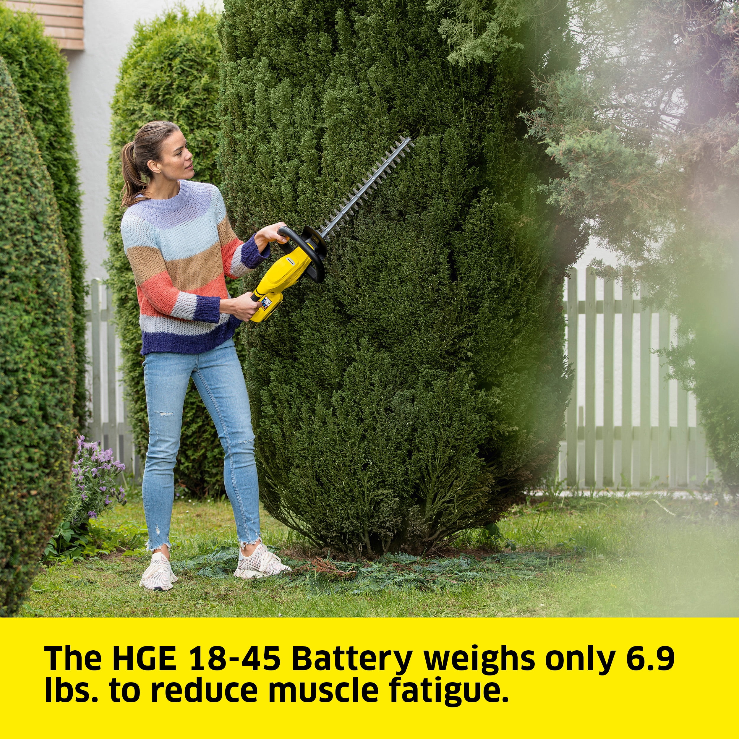 Karcher Cordless Hedge Trimmer, HGE 18-45, rotating handle - Tool Only
