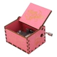 thumbnail image 4 of Caja de música con manivela, minicaja de música portátil de madera con manivela grabada a mano, estilo Vintage, rosa, regalo para cumpleaños, 4 of 14