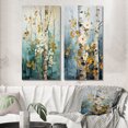 thumbnail image 1 of Designart "Birch Woods Winds V" Tree Birch Wall Art Set Of 2 - Blue Floral Canvas Set For Living Room Decor, 1 of 6