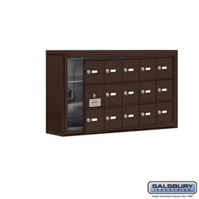 SalsburyIndustries 19135-15ZSK Cell Phone Storage Locker With Front Access Panel - 3 Door High Unit, Bronze
