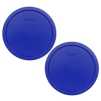 Pyrex 7403-PC Cadet Blue Round Food Storage Replacement Lid Cover (2-Pack)