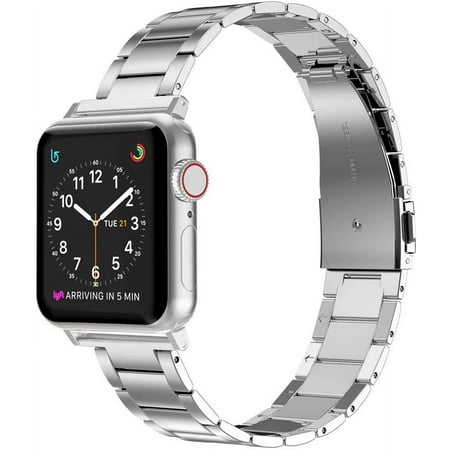 Wearlizer Stainless Steel Compatible with Apple Watch Band 38mm 40mm 41mm Women Men,Ultra-Thin Lightweight Replacement Wristband for iWatch Series 8 7 6 5 4 3 2 1