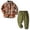 Brown Shirt + Green Pants, variant on Esaierr 1-7 Years Boys Plaid Thickened Shirt Army Green Pants 2PCS Outfit for Toddler Kids,Spring Fall Long Sleeve Casual Shirt Pants Set