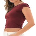 thumbnail image 3 of Backless Crop Tops for Women Summer Solid Color Short Sleeve Slim Fit T Shirt Basic Vest 2000s Clothes Clubwear, 3 of 6