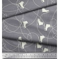thumbnail image 2 of Soimoi Gray Cotton Voile Fabric Ice Skates Travel Print Fabric by the Yard 56 Inch Wide, 2 of 3
