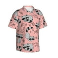 thumbnail image 2 of Raccoons Playing On A Peach Men's 3d Print Casual Button Down Shirts, Novelty Hawaiian Short Sleeves 2xl, 2 of 8