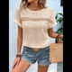 thumbnail image 4 of Blusas Bohemias de Punto con Cuello Redondo, Corta, Bordadas, con Encaje y Aberturas para Mujer Albaricoque XXL, 4 of 9
