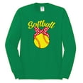 thumbnail image 2 of Wild Bobby, Cute Ribbon Bow Softball Mom Gift, Mother's Day, Men Long Sleeve Shirt, Kelly, Medium, 2 of 3