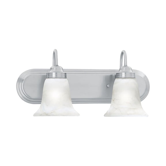 Elk Home Homestead 2-Light Brushed Nickel 18-Inch Wide Vanity Light with Alabaster Glass