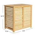 thumbnail image 2 of Household Essentials Bamboo and Cotton Double Laundry Sorter with Lid and Removable Cotton Bags, Natural, 2 of 11