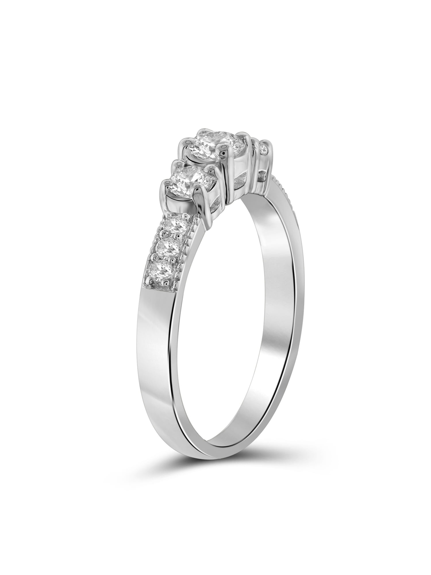 Diamonice 0.925 Sterling Silver 1.00 Carat White Cubic Zirconia Ring for Women | Cubic Zirconias for Everyday Womens Wear