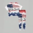 thumbnail image 5 of CCRFTGI 250&nbsp;Anniversary Usa Summer Outfits for Children Girls Size 10-12 Cute 1776 American Flag Stars Striped Short Sleeve Tops and Silm Long Pants Freedom Sets for Girls White 2-3 Years, 5 of 5