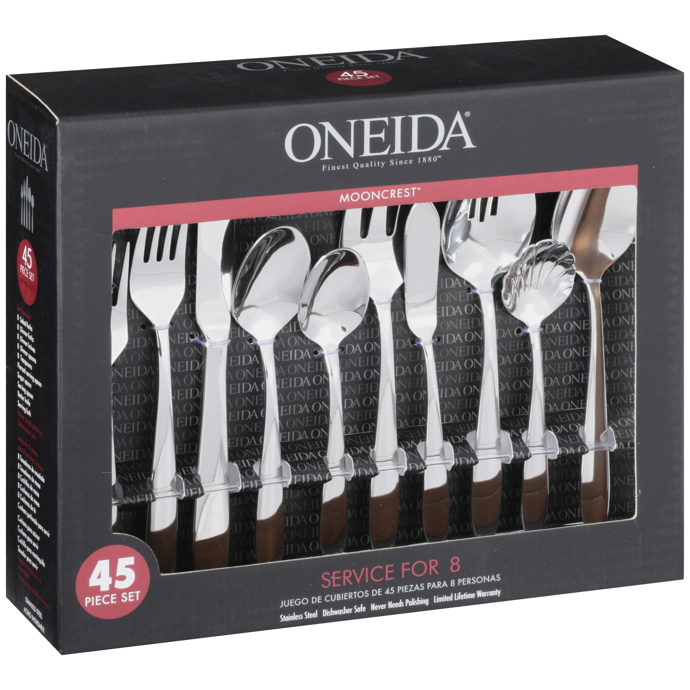 Oneida Preferred 7 Piece Stainless Steel Cutlery Set, 4.45 LB, Metallic