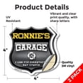 thumbnail image 2 of Ronnie's Garage I Can Fix Everything But Stupid (2 Pack) 4 inch X 4 inch Shield Shaped Heavy Duty 3.2 mil Vinyl Decals To last, Gift for Dads and Uncles Classic Americana Crafted in the, 2 of 6