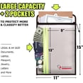thumbnail image 2 of ParentFireproof Document Bag (15 x 11 inch) with 2 Pockets & Waterproof Zipper, Fireproof Money Bag, Fire Safe Bag with Reflective Strip, Fireproof Envelope for Cash, Legal Documents Safe (Silver), 2 of 6