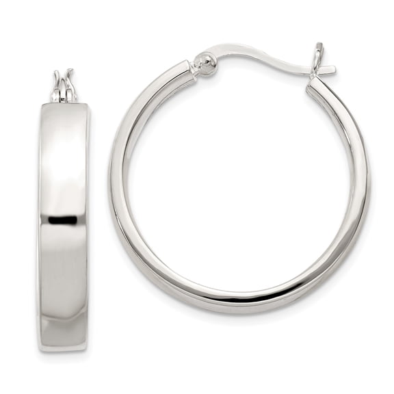 Sterling Silver 5x27mm Hoop Earrings Sterling Silver Earrings