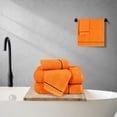 thumbnail image 4 of MyOwn Ultra Soft 6 Pack Cotton Towel Set, Contains 2 Bath Towels 28x55 inch, 2 Hand Towels 16x24 inch & 2 Wash Coths 12x12 inch, Ideal Everyday use, Compact & Lightweight - Orange, 4 of 6