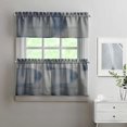 thumbnail image 2 of Blue Color Block 3-Piece Kitchen Curtains Set Kitchen Curtains Sets with Valance for Windows Rod Pocket Machine Washable Kitchen Decor(54"x18"+2x27.5"x24"), 2 of 3