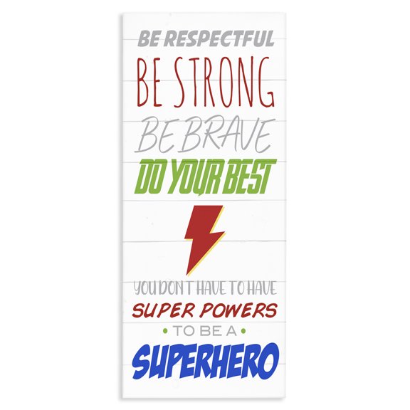 Stupell Industries Cottage Everyday Kids Superhero Phrase Do Your Best Motivation Canvas Art, 10 x 24, by Anna Quach