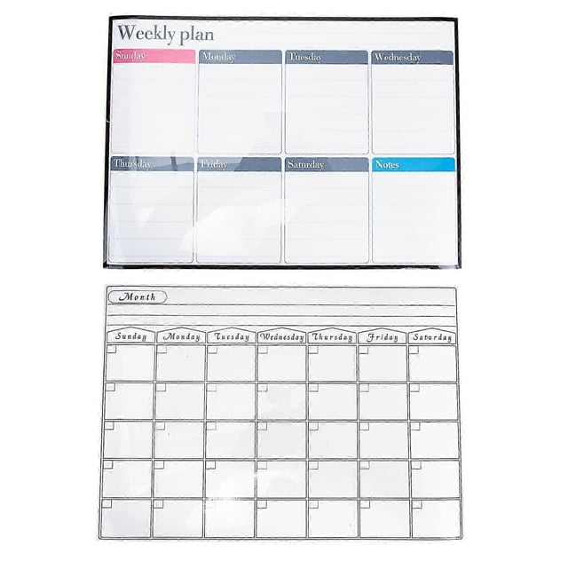 26-27 1 Set of Creative Weekly and Monthly Planning Magnetic Boards Erasable Memo Boards