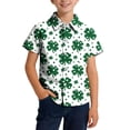 thumbnail image 2 of hengsof Fashionable Short Sleeve Button Down Jacket Collar for Boys Girls Lightweight Soft Children's Shirt Jacket Casual School Uniform Shirt with Pockets, 2 of 4